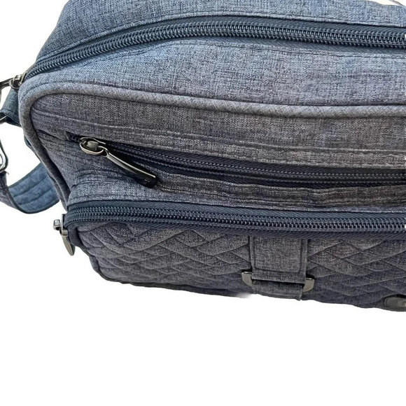 Lug Carousel Convertible Crossbody Bag Purse Herringbone Basket Weave Blue - Picture 7 of 14